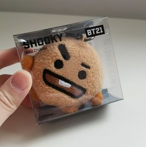 Line Friends x BT21 Shooky Charm Plush Keychain